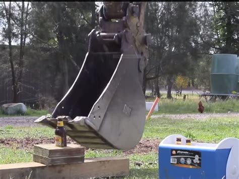 video mini excavator beer|Watch: Local Man Perfects Excavator Beer Bottle Trick .